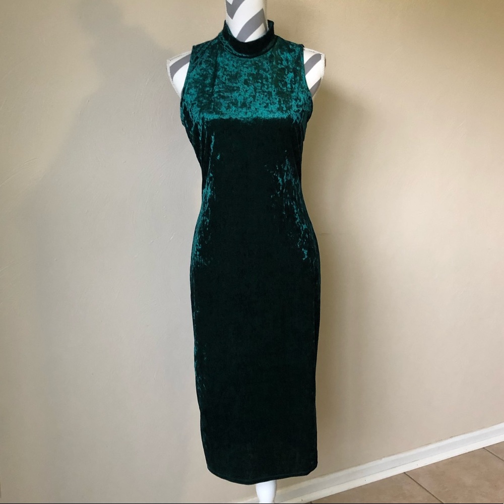 Velvet Emerald Green Dress, L